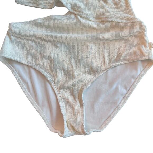 New MICHAEL KORS One Shoulder One-Piece Side Cutout Swimsuit Women's Sz 14 - Picture 4 of 10